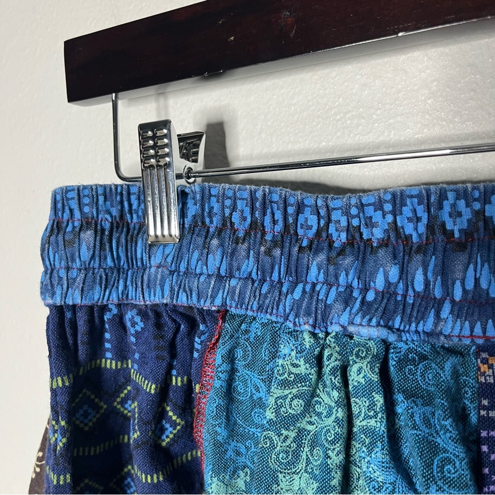 Boho Patchwork Drawstring High Rise Wide Leg Pala… - image 7